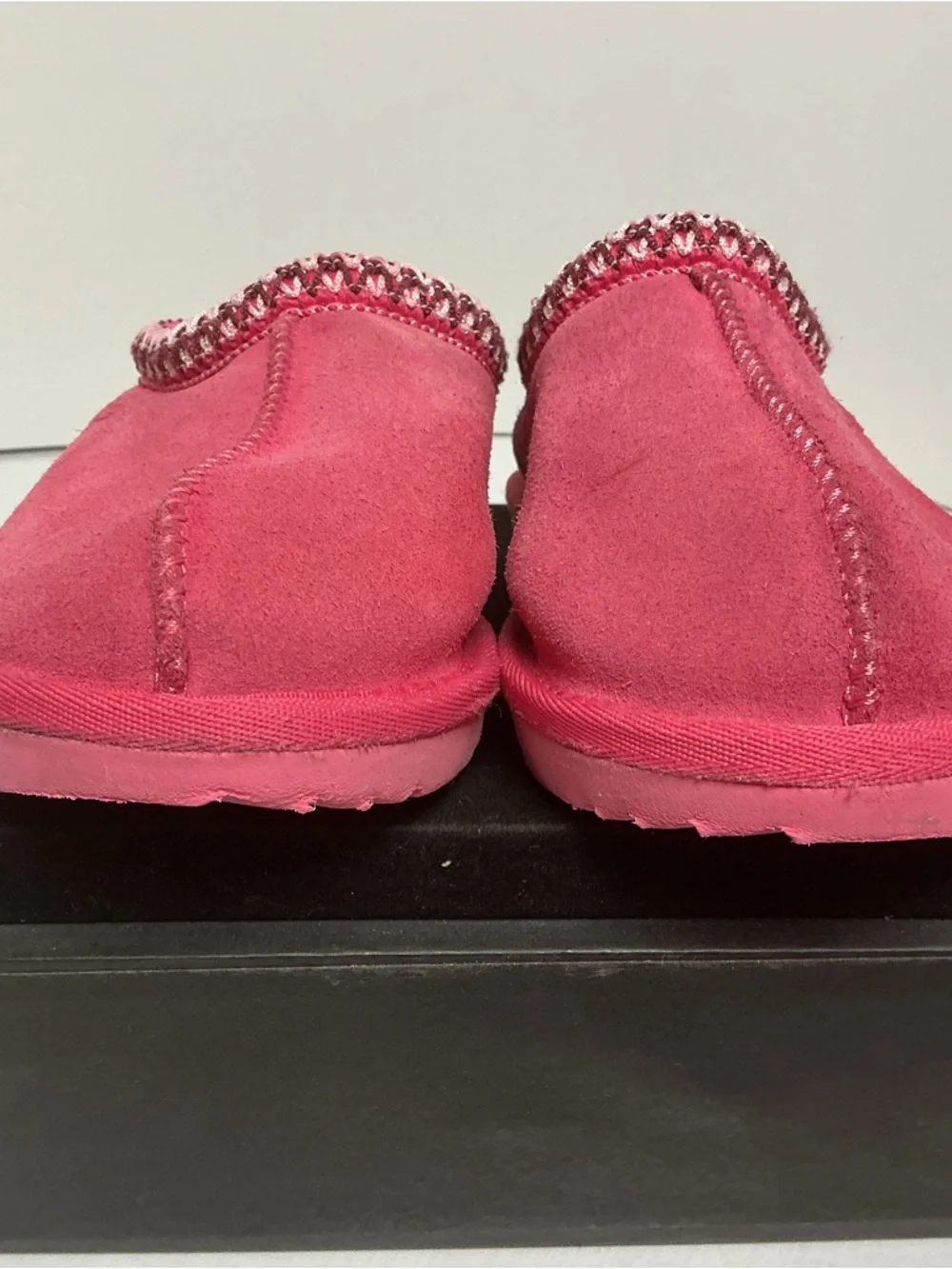 UGG Tasman Slipper Pink Suede Sheepskin Lined Youth Size 13